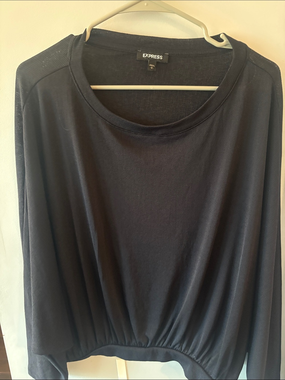 Express Black Draped Top